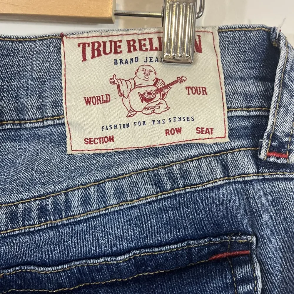 True Religion Ricky Jeans Mens 34 Medium Wash Relaxed‎ Straight Denim
